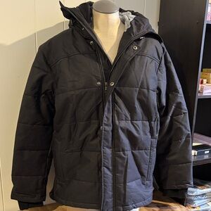 Men's Hoodlamb Short Black Puffer Jacket Size L Black With Dust Bag